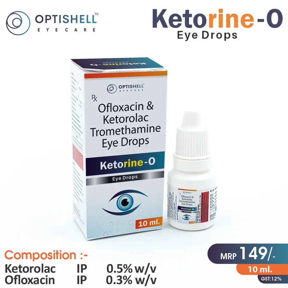 Ofloxacin 0.3% and Ketorolac 0.5% at the best price in PCD Pharma Franchise for Antibiotic and Pain Relief & Eye Infection Treatment.